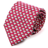 Dark Pink Martini Print Silk Tie 7.5cm - Tie Doctor